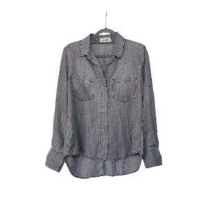 Bella Dahl Light Gray Chambray California Casual Tencel Soft Shirt Women's Small